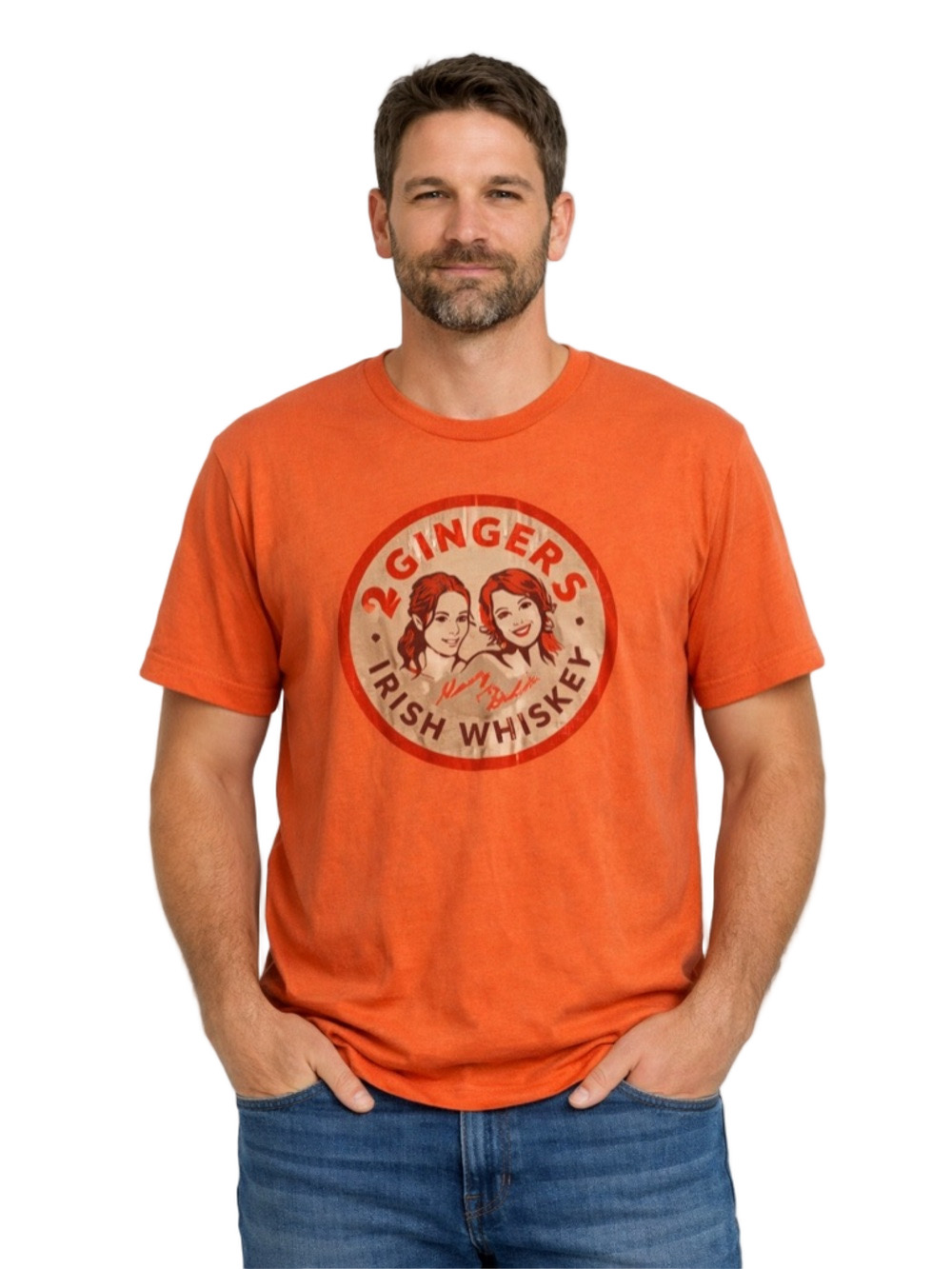 Bella canvas two gingers irish whiskey orange short sleeve tee shirt